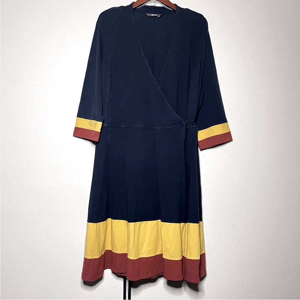 Eshakti Retro Colorblock Wrap Dress - image 3